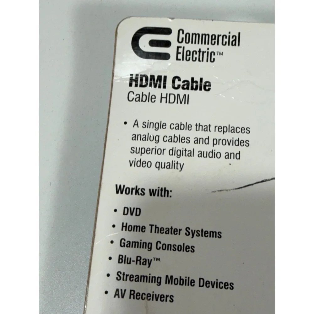 Commercial Electric 25 Ft HDMI High Speed Cable W/ Ethernet 1080P